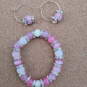 SOLD! - 2-PIECE GLASS & RHINESTONE BEAD SET